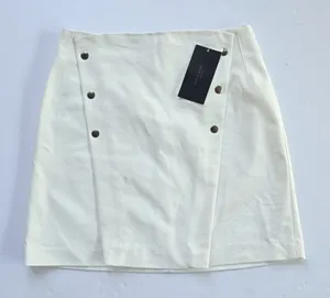 Zara -1929 NWT White Mini Skirt‎ Women's Medium thumbnail 1