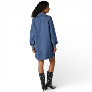 The Drop Katerina Classic Denim Shirt Dress‎ Long Sleeve Button Front XS thumbnail 3