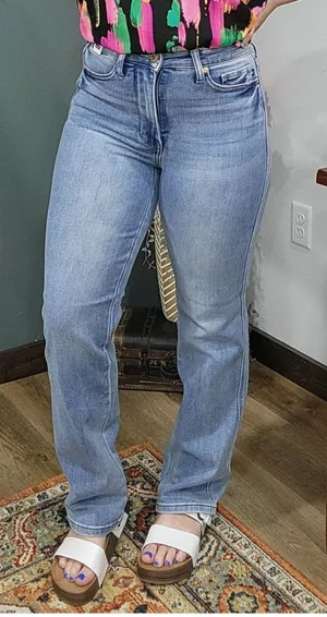 Judy Blue Tummy Control Straight Fit Jeans thumbnail 1