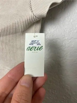 Bnwt! Aerie Ribbed Ring-Front Crop Top or Bralette in Light Beige Size L thumbnail 4