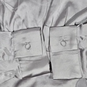 AREA‎ STARS Lavender Satin Ruffle Slit Long Dress Square Neck Long Sleeve S thumbnail 7