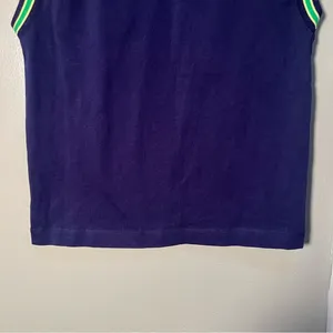 Terez Women's Size XXS‎ Tank Top Navy Blue Lime Green Trim Crewneck Boxy Cotton thumbnail 3