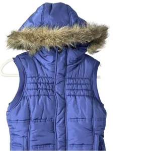 Burton DryRide Fur Trim Snowboard Puffer Vest Purple Small Y2K thumbnail 3