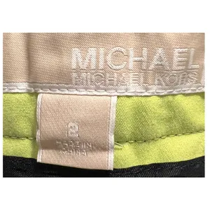 Michael Kors Cropped Pants Black with Lime‎ Green Waist Band Size 2 thumbnail 3
