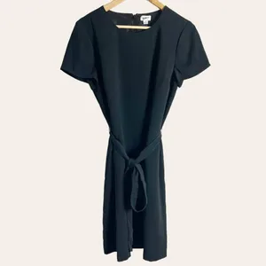 J.Crew Black Short Sleeve Belted Suiting Dress Size 8 thumbnail 5