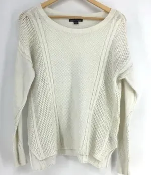 American Eagle Outfitters Knit Cream Sweater size large thumbnail 1