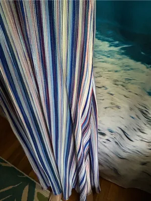 Caramela Striped Halter Maxi Dress in Blue White & Red MD thumbnail 6