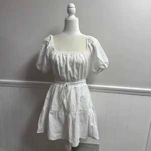 Lulus Sunny Day Feeling Tiered Puff Short Sleeve Mini Dress White Small NEW thumbnail 15