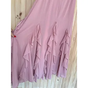 NWOT Lulus Priela Pink Ruffled Lace-Up Maxi Dress Holiday Party Bridesmaid Sz L thumbnail 5