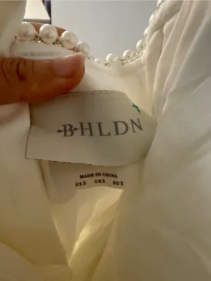 BHLDN NWT Ivory Satin Pearl Embellished Bridal Midi Dress Size S thumbnail 7