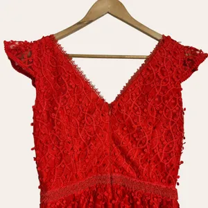 Reiss Abrianna Red Lace V-Neck Cap Sleeve Cocktail Dress Size 4 thumbnail 15