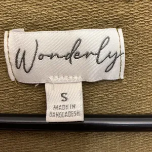 Wonderly Womens Olive Green Frayed Trim Split V-Neck Shift Dress Small RN31104 thumbnail 4