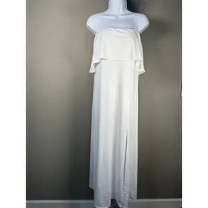 Susana Monaco White‎ Strapless Maxi Dress Side Slit Resort Formal Size S NWOT thumbnail 4