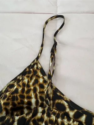 Twelfth Street by Cynthia Vincent 100% silk Leopard Print Maxi Dress, size SP thumbnail 10