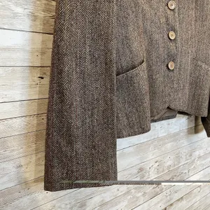 Vintage Peabody House Womens 13/14 Blazer Herringbone Brown Wool‎ Blend Lined thumbnail 7