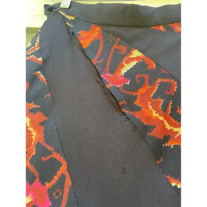 Vintage Boho Patchwork Ikat Maxi Skirt Black Orange Pink A-Line Long‎ Skirt thumbnail 2