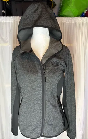 The North Face Women's Charcoal Gray Hooded Zip Jacket Size M thumbnail 1