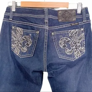Miss Me Women's Easy Skinny Jeans Size 27 | 4 Dark Wash FDL Embellished Y2K Jean thumbnail 14
