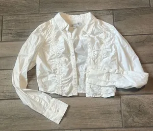 Urban Outfitters White Button Down Shirt Lightweight thumbnail 1