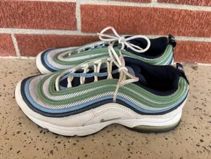 2008 Nike Air Max 97 Womens Size 8.5 green‎ blue grey color sneaker shoes thumbnail 1