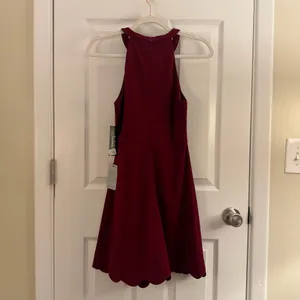 Lulus Mamacita Burgundy Halter Skater Dress Small thumbnail 4