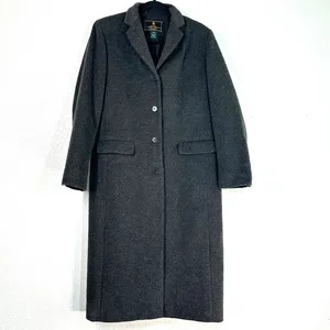 M Ralph Lauren Women's Three-Button Wool Cashmere Trench Reefer Coat grey thumbnail 2