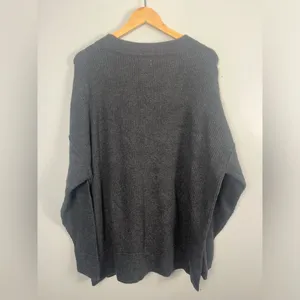 Aerie Women's CozyUp Ribbed Charcoal Sweater medium thumbnail 7