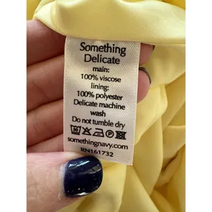 Something Navy Dress Women Large Yellow Silky‎ Essential Criss Cross Back Slip thumbnail 11