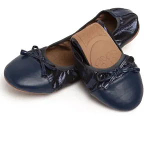 Talaria Foldable Ballet Flats Navy Branded Pouch Travel Wedding Shoes Sparkle 8 thumbnail 2
