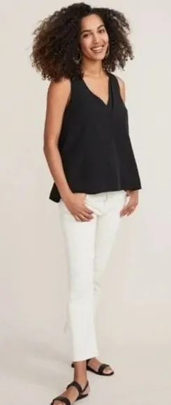 Hatch The Back In The Game‎ Nursing Tank Tencel Linen Blend in Black thumbnail 1