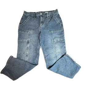 J.Crew Straight Leg‎ Cargo Jeans Medium Wash Blue Utility Denim 31P Petite thumbnail 4