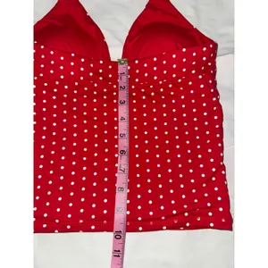 Red White‎ Polka Dot Halter top with removable pads Size XS thumbnail 7