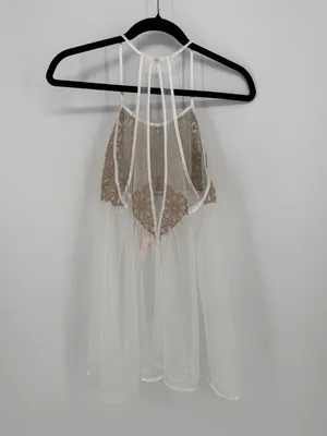 Victoria's Secret Whimsy Goth Fairycore Sheer‎ Lace Babydoll Chemise M thumbnail 4