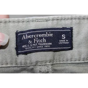 Abercrombie & Fitch Olive Green Denim Cotton Cargo Pants Utility Pant Size Small thumbnail 9