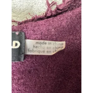 Karl Lagerfeld Burgundy Wool Blend Fringe Coat Boho Artisan Statement Large thumbnail 6