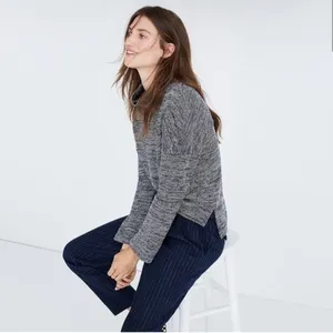 Madewell Knit Blue Cowl Neck Long Sleeve Relaxed Sweater Size Small thumbnail 4