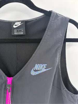 Nike Icon Clash Romper Nylon Utility Dress Zip Dark Gray Pink activewear small thumbnail 3