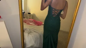 Sherri Hill Dress Prom Emerald Green thumbnail 2
