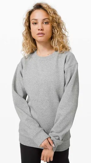 Lululemon Athletica All Yours Crew Bubble Dot Heather Core Grey Cream Size 6 thumbnail 1