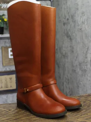 NWT On 34th Womens Firesse Riding Boots 10019685500 Cognac Leather Brown 5.5M thumbnail 3