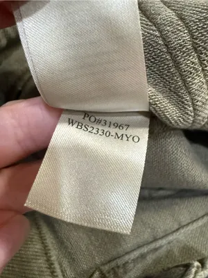 Faherty Stretch Terry Patch Pocket Pants Army Olive Green Flat Front EUC Size 28 thumbnail 6