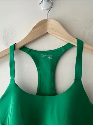 OFFLINE By Aerie Green Real Me Hold Up! Racerback Sports Bra thumbnail 4