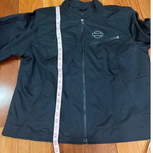 Harley Davidson Womens Black‎ Motorcycle Jacket Full Zip Logo Embroidered Size M thumbnail 4