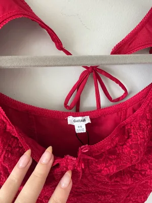 Garage red lace corset style top thumbnail 2