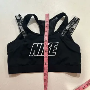 Nike Dri-FIT Black Sports Bra Size M | Medium Support Logo Elastic Strap Activew thumbnail 5