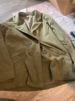 Madewell Olive Green Double-Breasted Women's Peacoat thumbnail 6