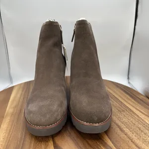 Sanctuary Engage Wedge Ankle Boots Java Dark‎ Brown Suede Casual Women's 11M thumbnail 4