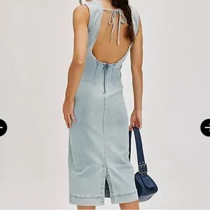 FREE PEOPLE Tell Me About‎ It Midi Denim Dress Size 0 NWOT thumbnail 2
