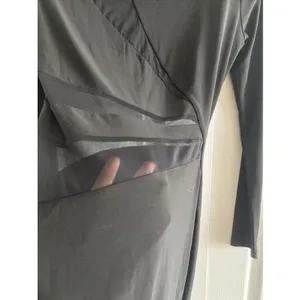 Fora Mesh Panel Bodycon Mini Dress Womens S Black Long Sleeve Sheer Sexy Edgy thumbnail 4