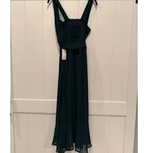 Show Me Your Mumu NWT Bridesmaid Dress‎ Emerald Green Maxi Smocked Bodice Sleeveless Medium thumbnail 2